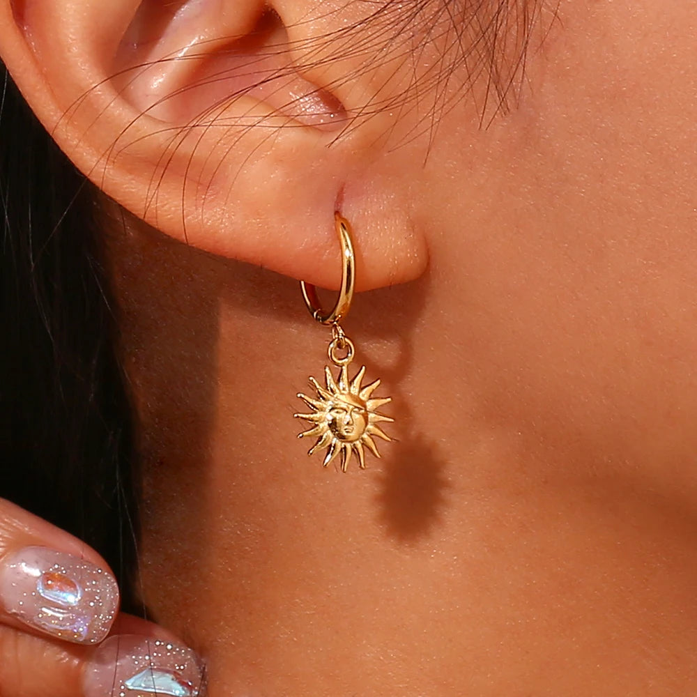 Sun Pendant Earrings